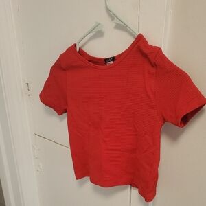 Red Kids T-Shirt And Black Crop Top